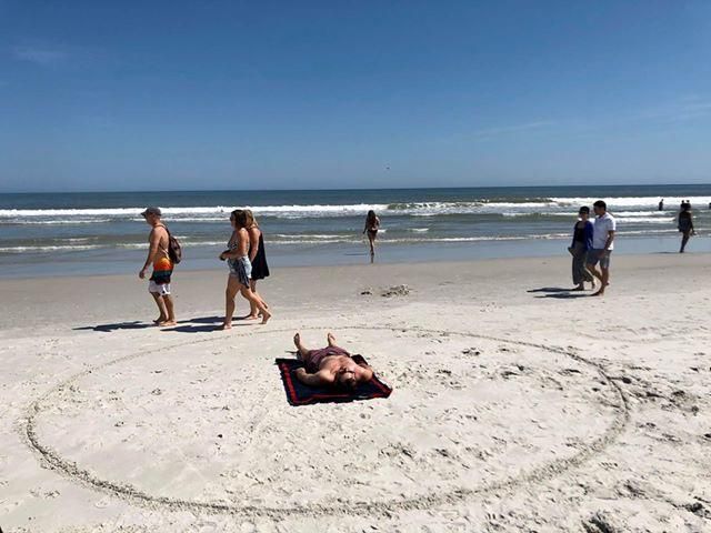 “Safe inside my circle,” spotted on Jacksonville Beach