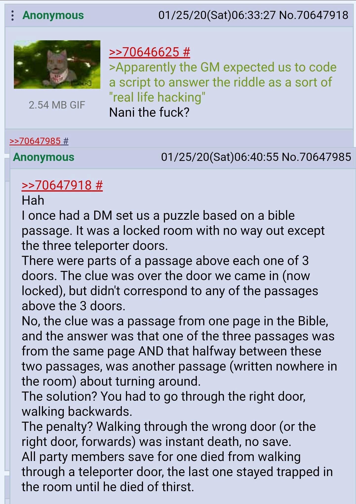 Anon and the bible riddle