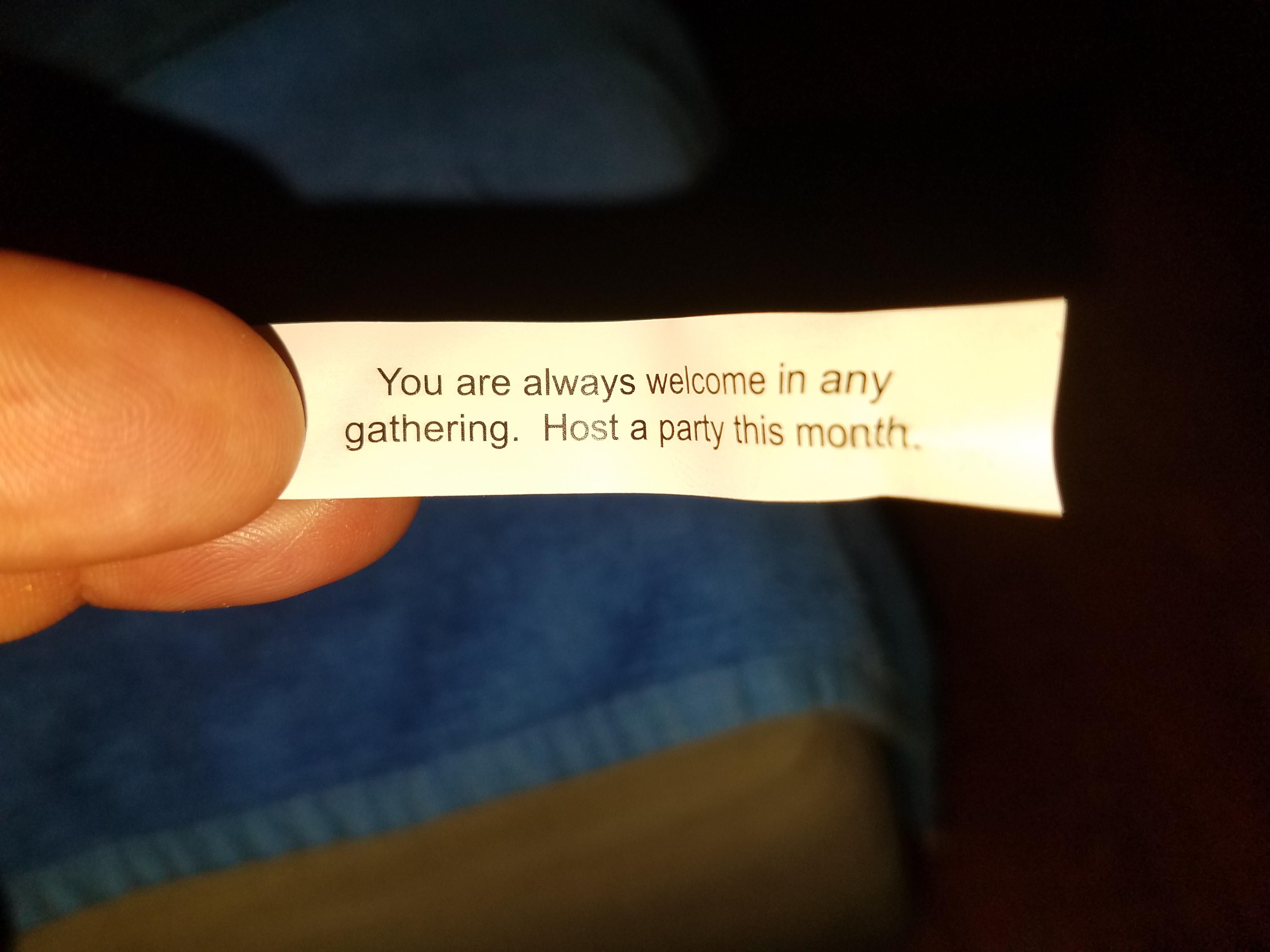 I don't trust my fortune.