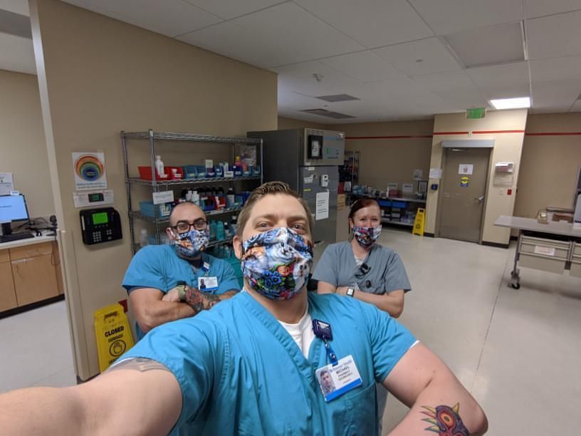 With the new CDC recommendations, a volunteer made some fun cat cloth masks for our department