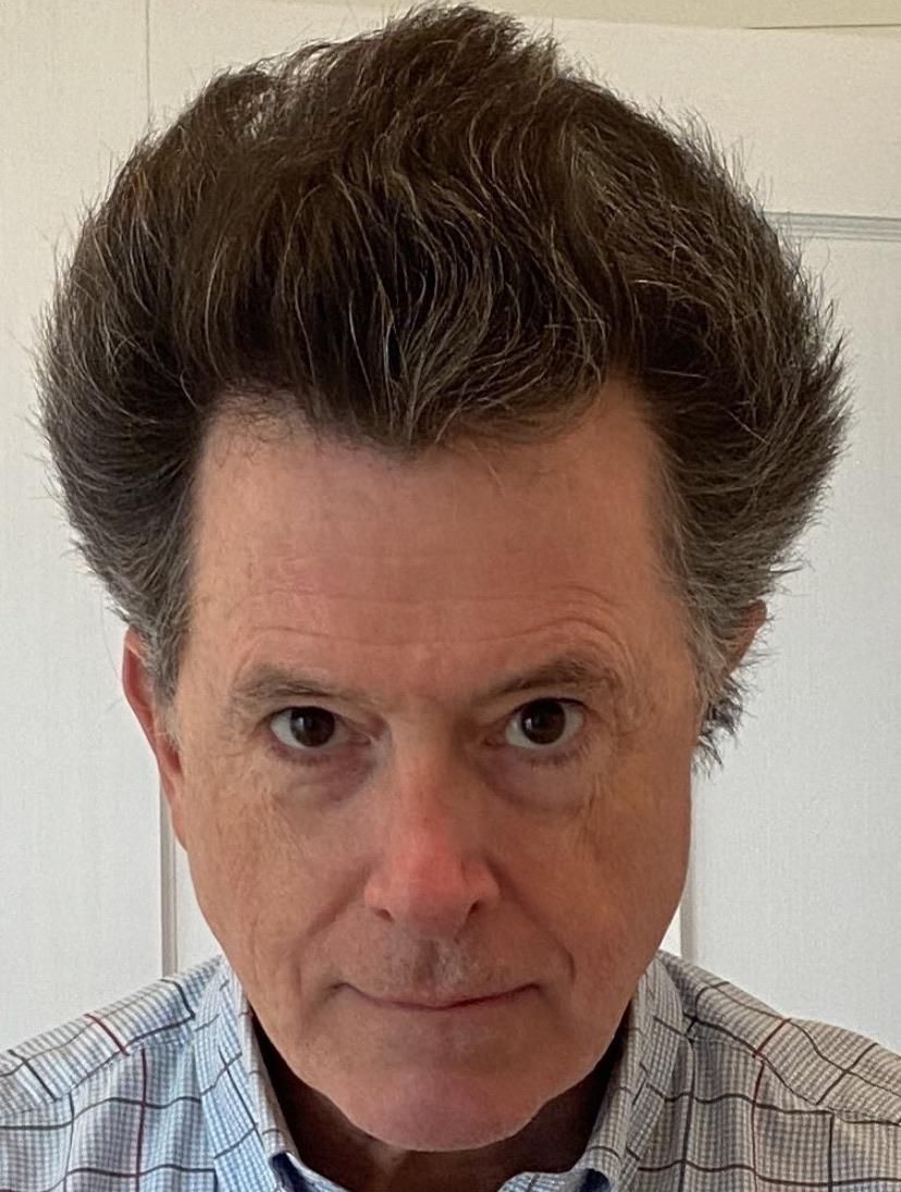 Why does Stephen Colbert look like he’s in Dragon Ball Z!?