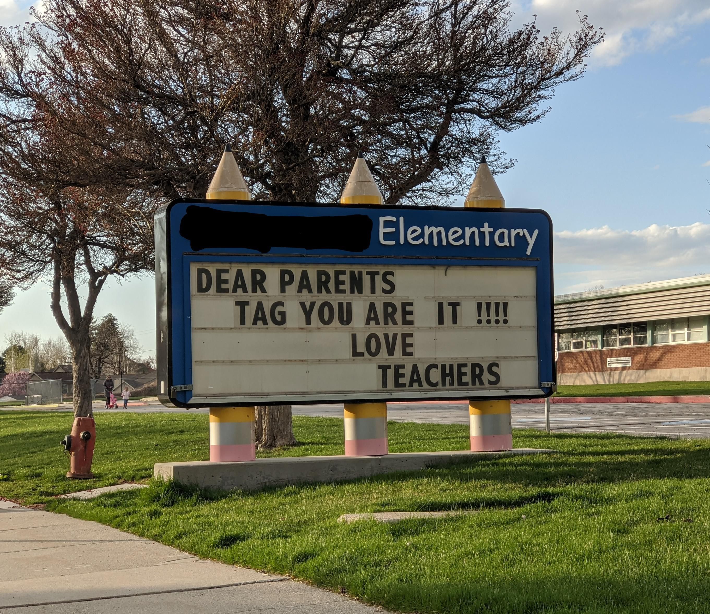 At a school in our neighborhood. Too soon?