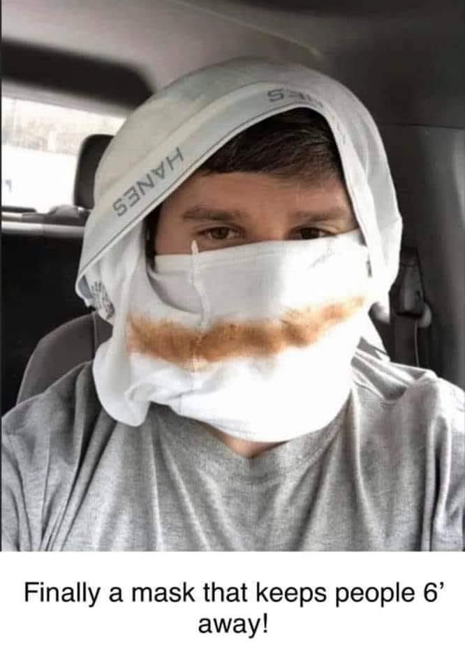 New mask that protects you and keeps people away!