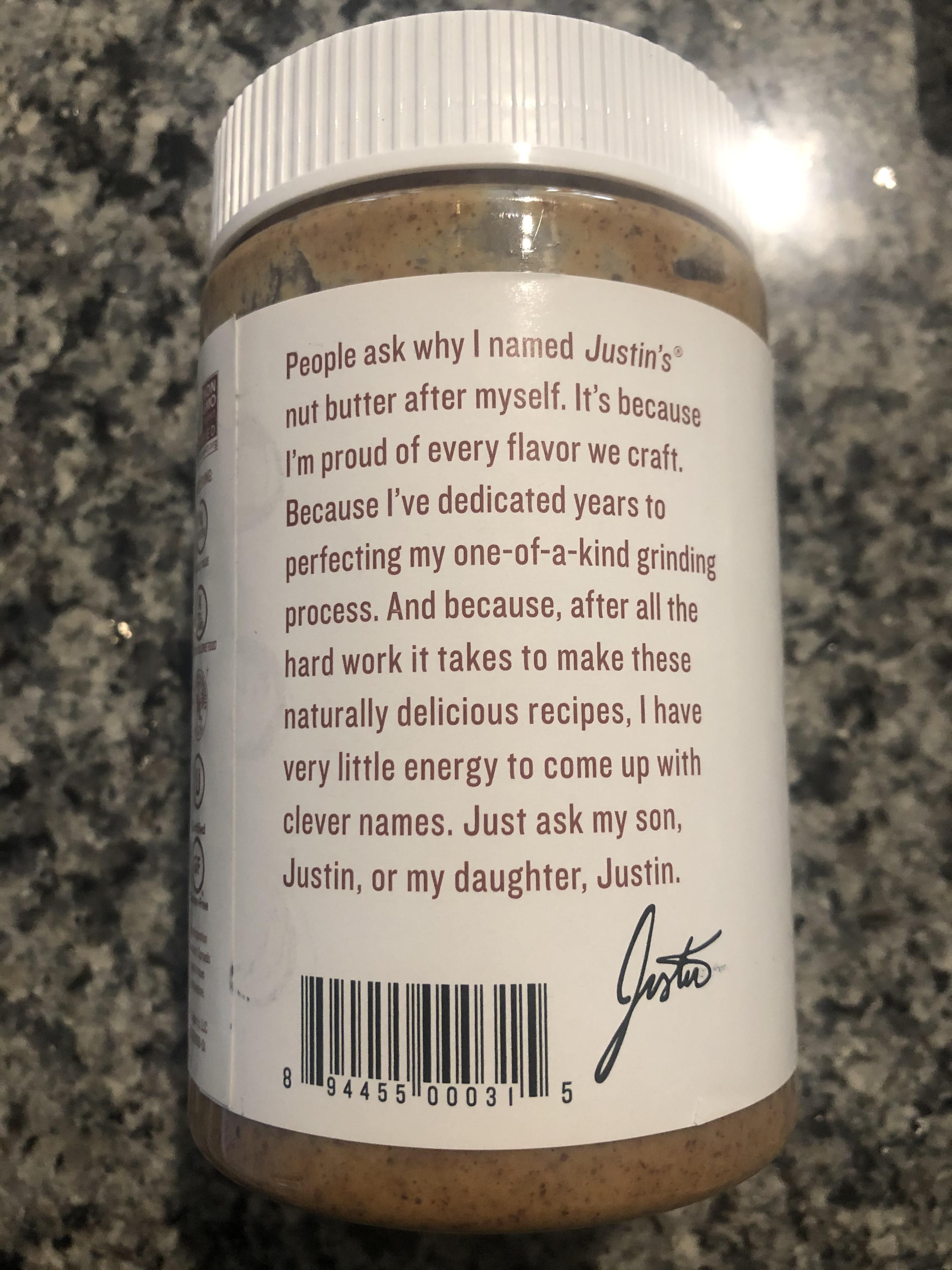 Never read the Justin’s Almond Butter label before...