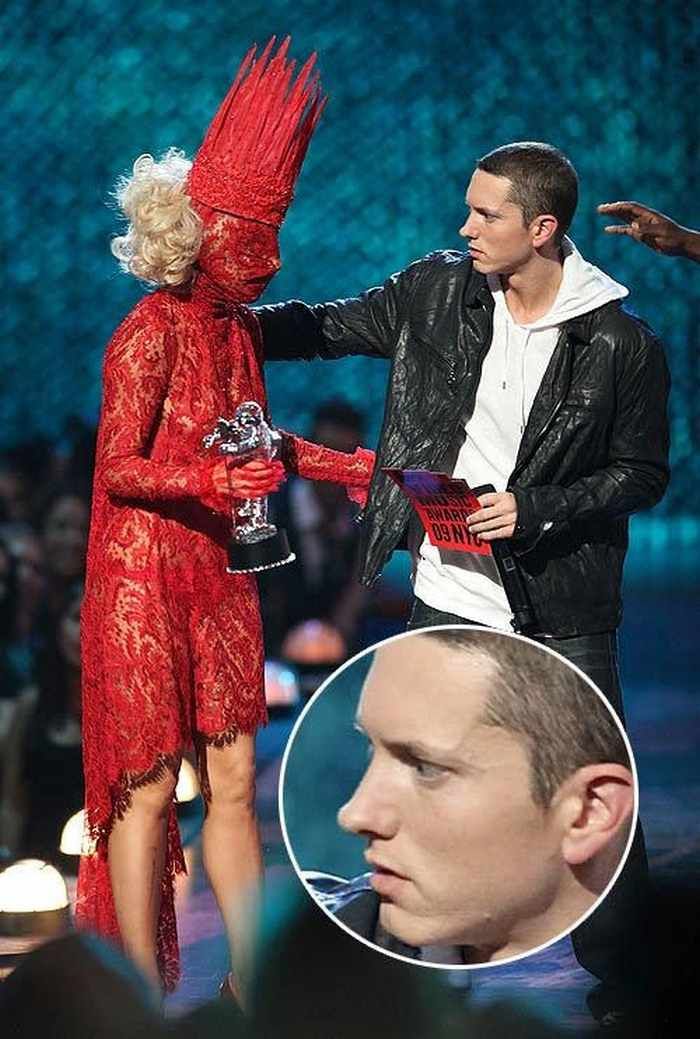 Eminem meeting Lady Gaga and wondering if he took his drugs