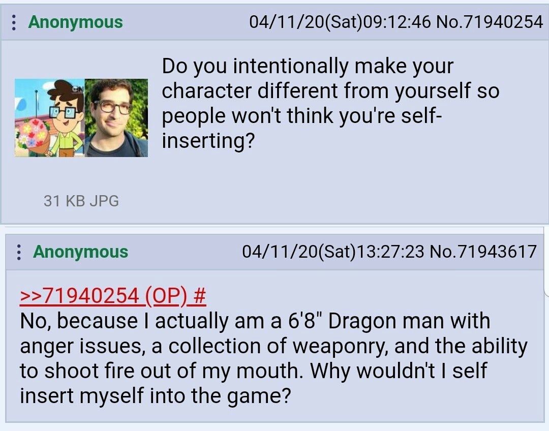 Anon on self inserting