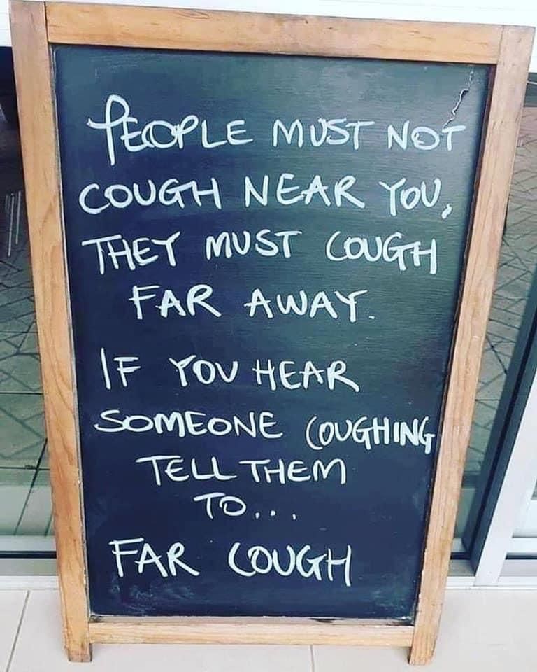 Don’t cough near people!