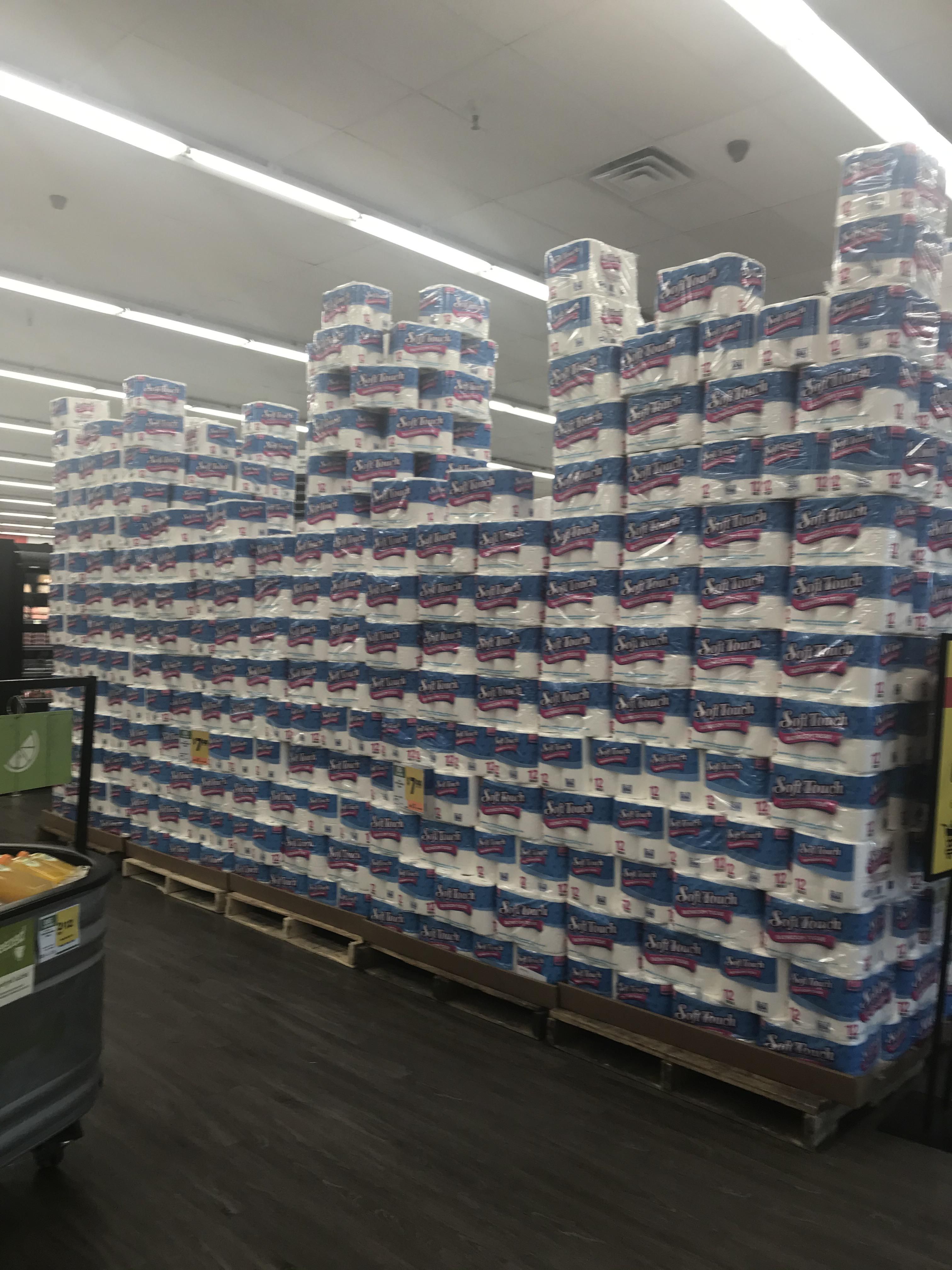Someone was excited toilet paper was back... the stockers built a 12 foot castle
