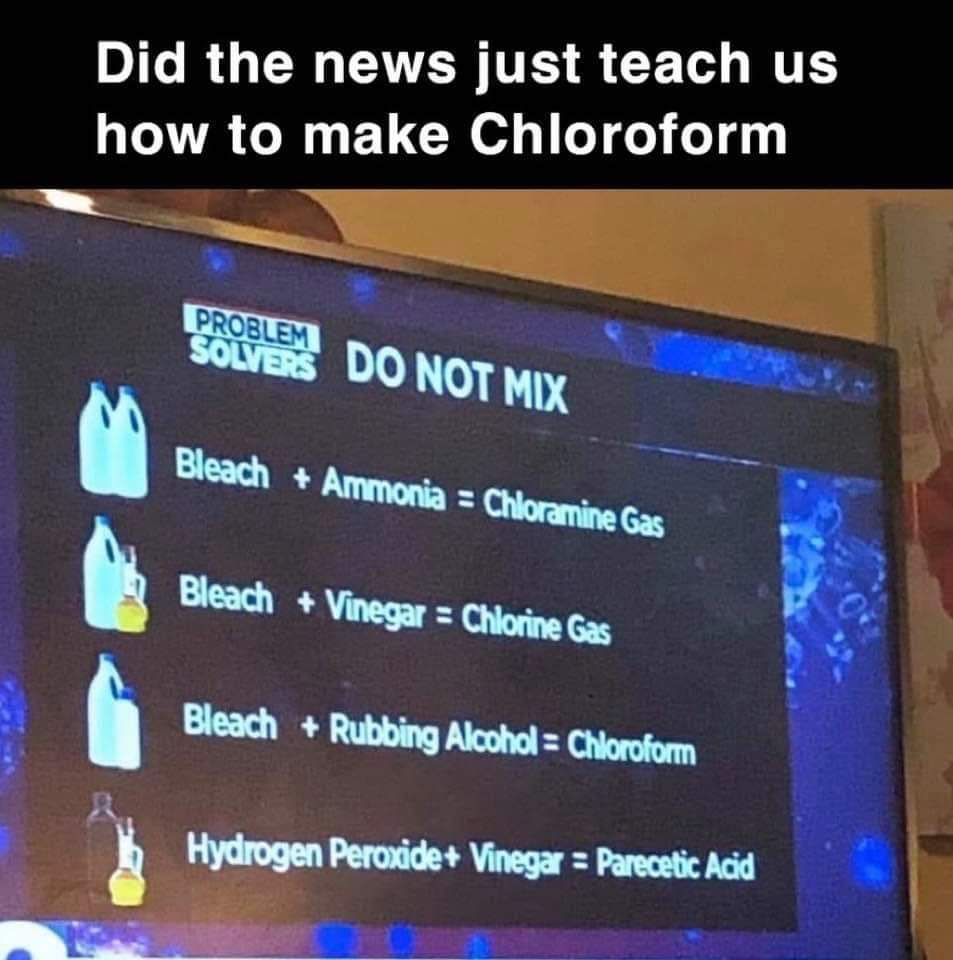 Did the news just tell us how ro make Chloroform?