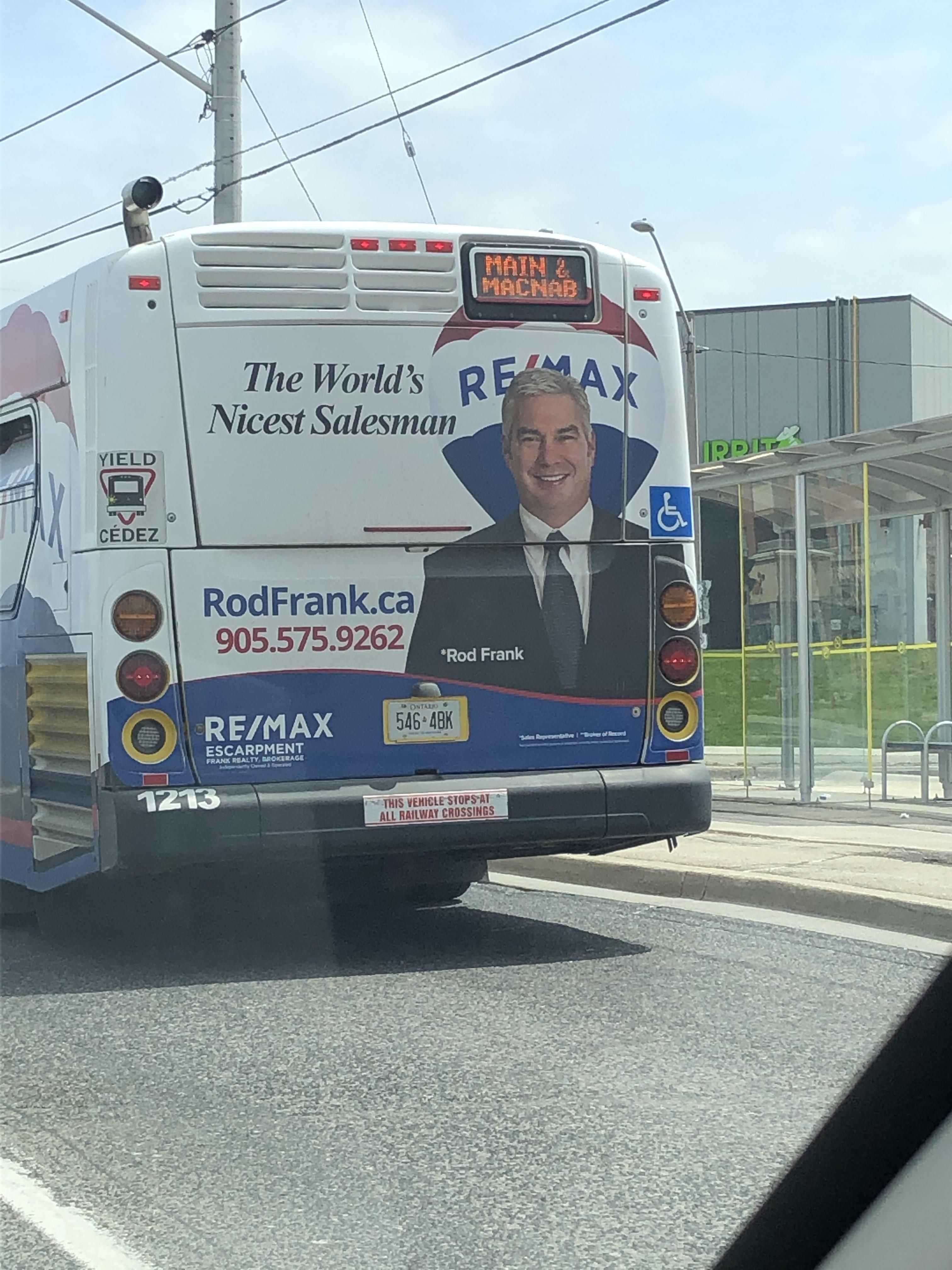 Bottom of Remax air balloon makes it look like Rod is wearing a Dracula cape