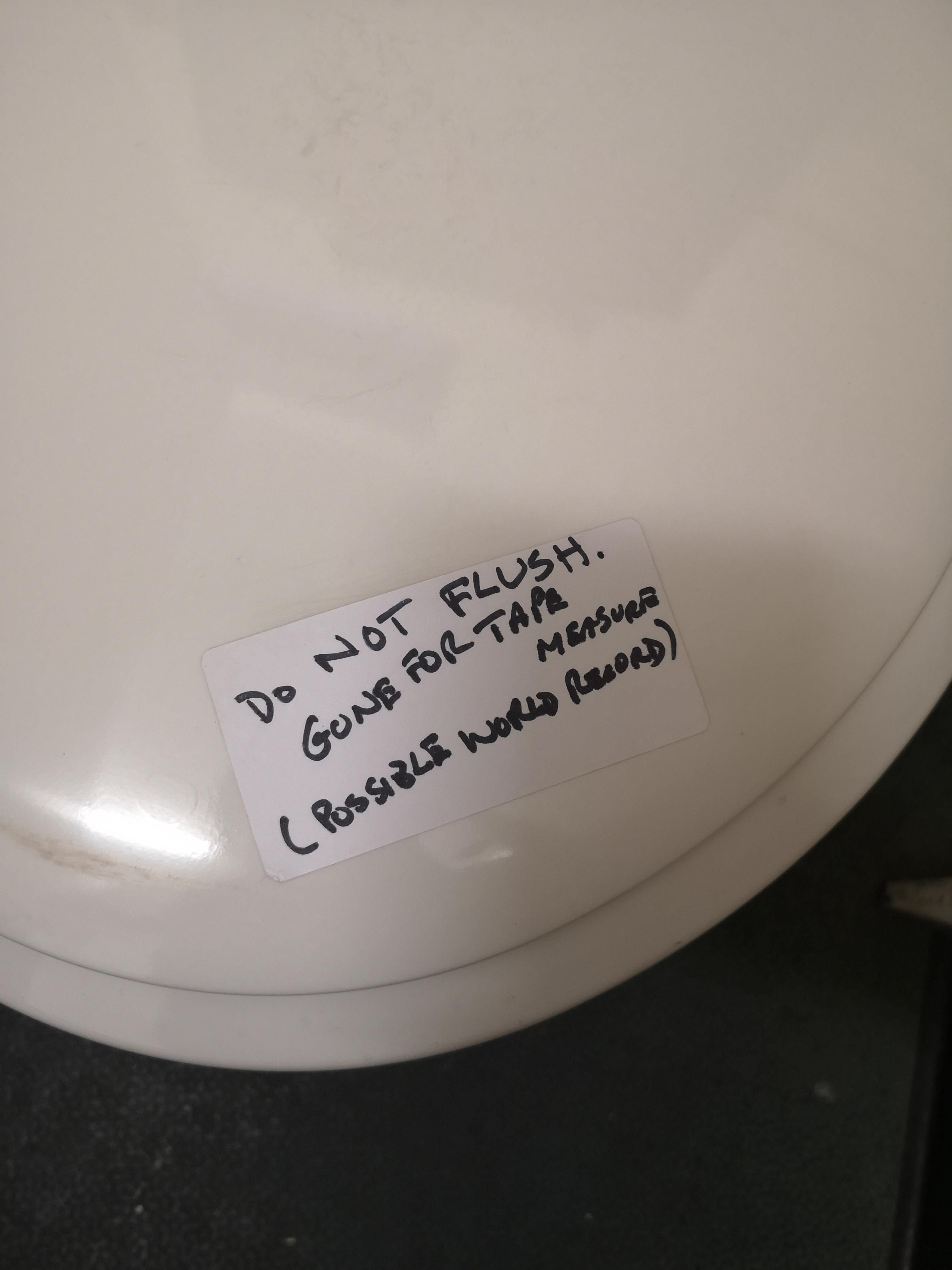 Found on a toilet in work, I wish i could say it was a joke, but whoever used this toilet, sir, i hope youre okay...
