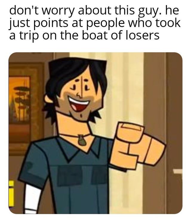he's pointing at me too you know