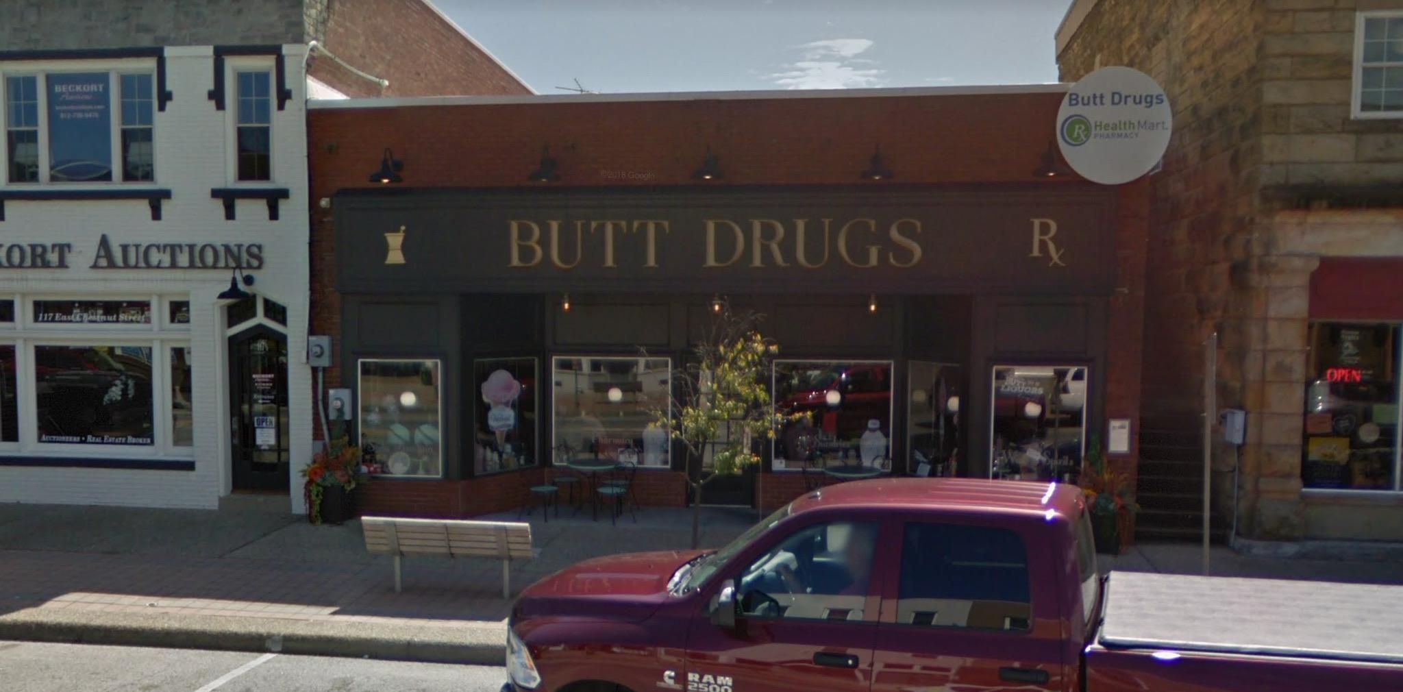 Every time I drive through Corydon, Indiana I always forget to take a picture. But here it is in all its glory. I give you, Butt Drugs!