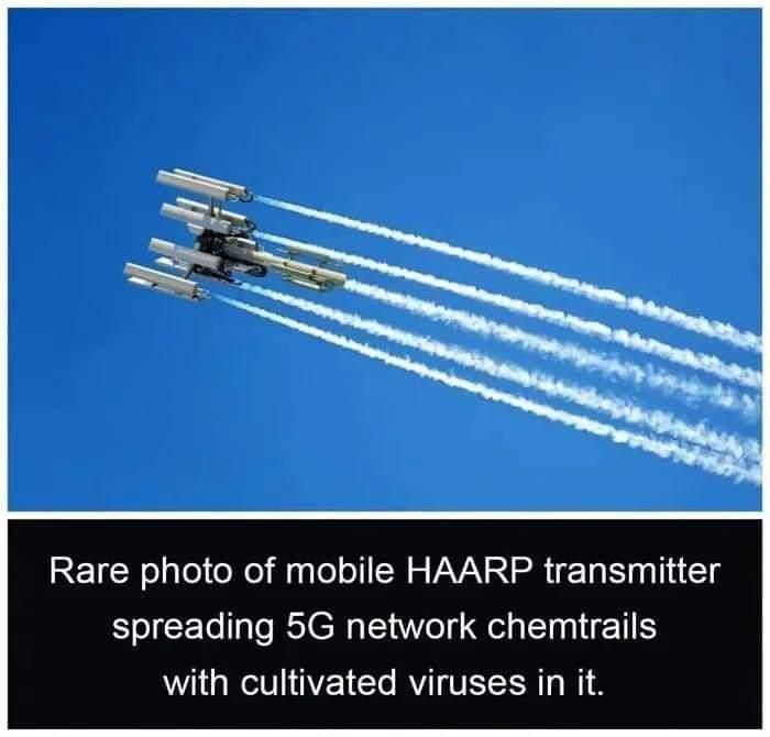 Rare photo of mobile HAARP transmitter spreading 5g network chemtrails with cultivated viruses in it