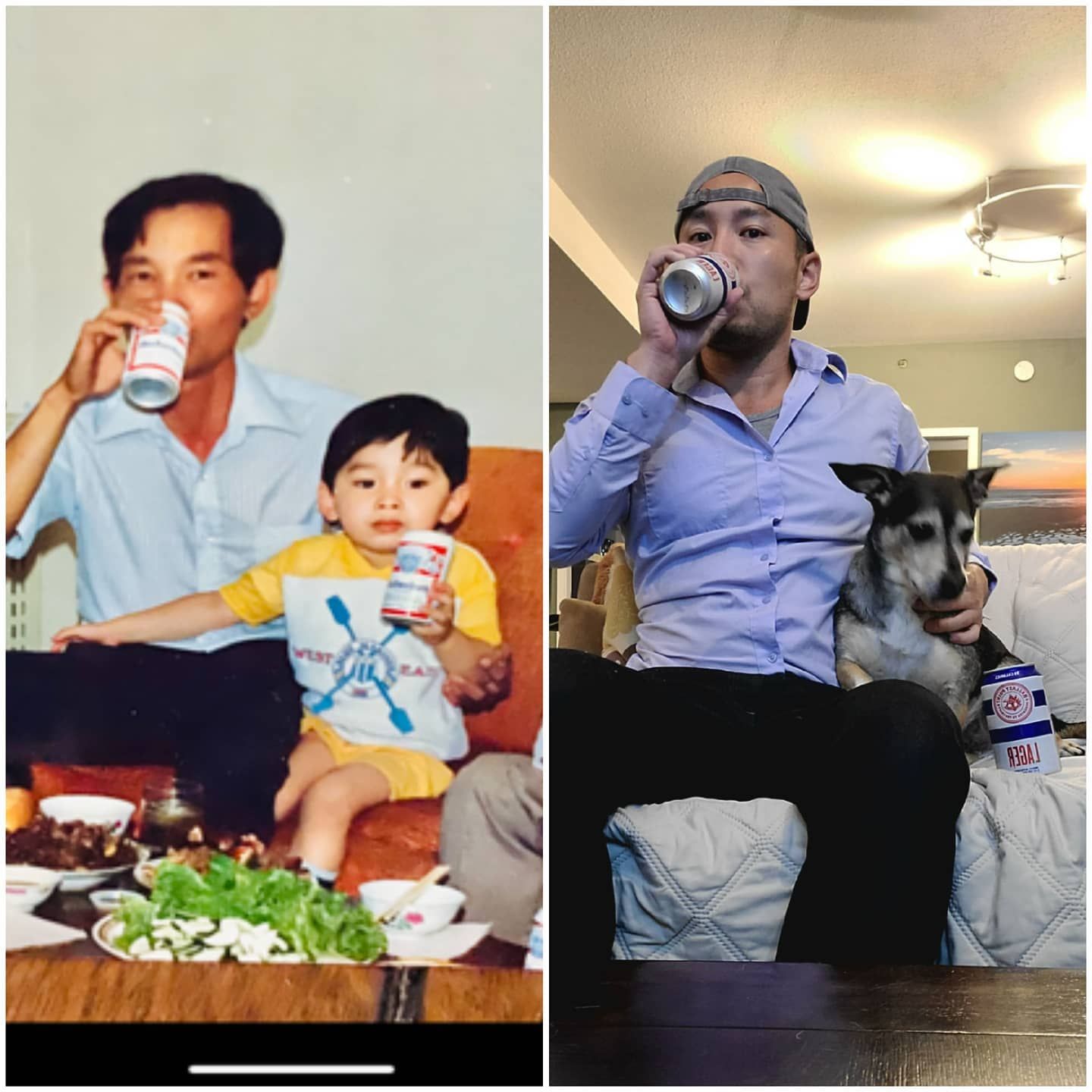 Recreating a shot of me and my dad 30 years later