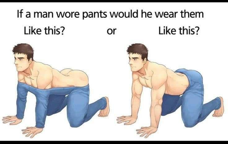 i wouldn't know i never wear pants