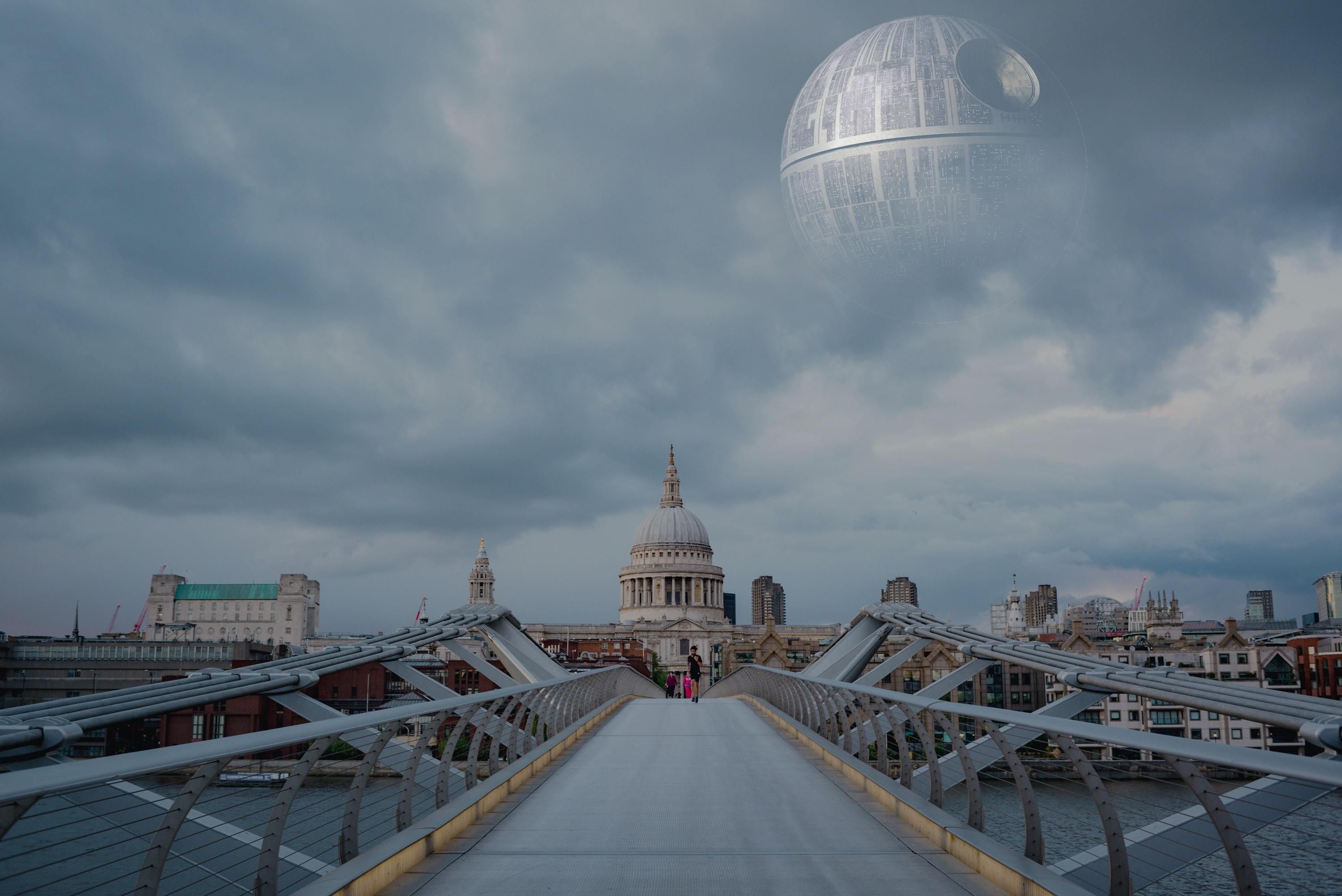 Due to less pollution we can finally see the Death Star.