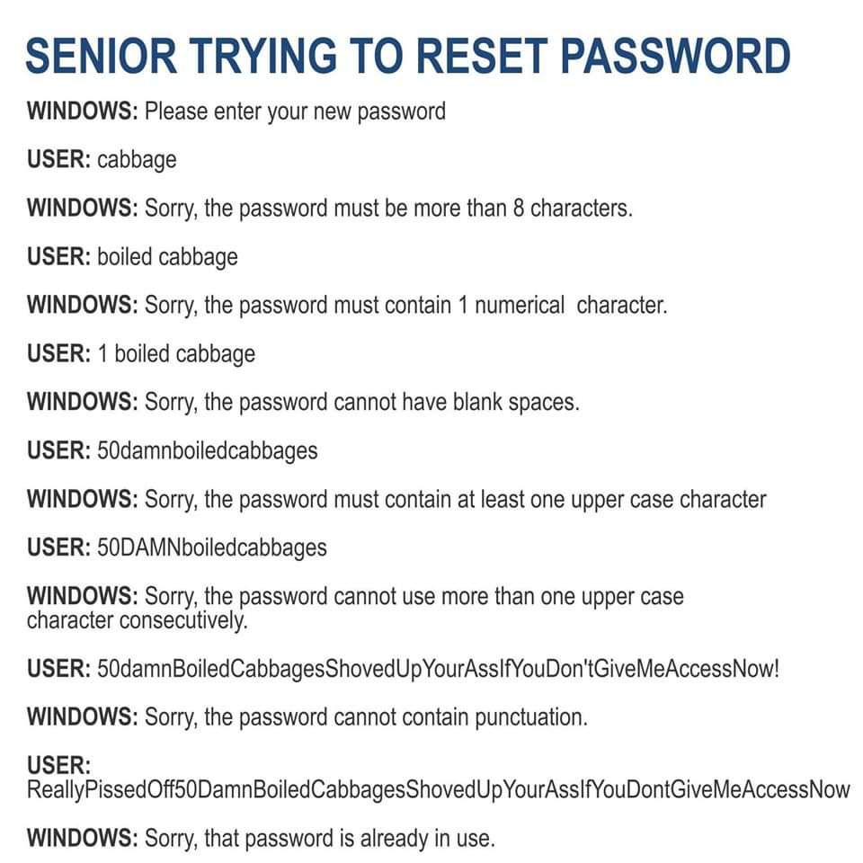 Trying to reset a password