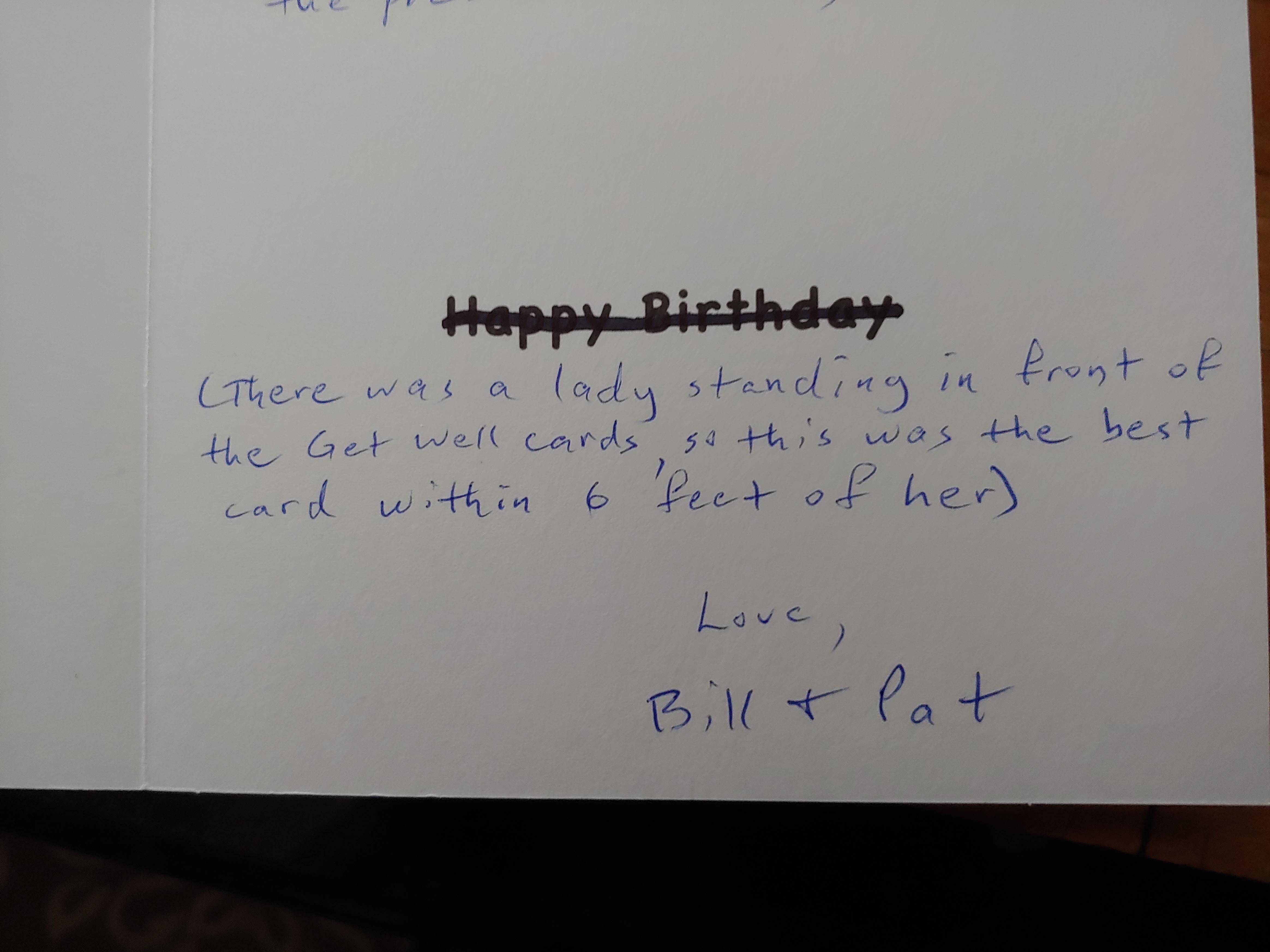 A family member of mine was hospitalised recently and received a get-well-card from friends.