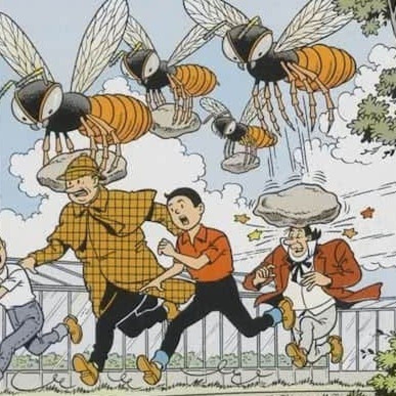 Murder hornets attacking an American family, 2020 (colourized)