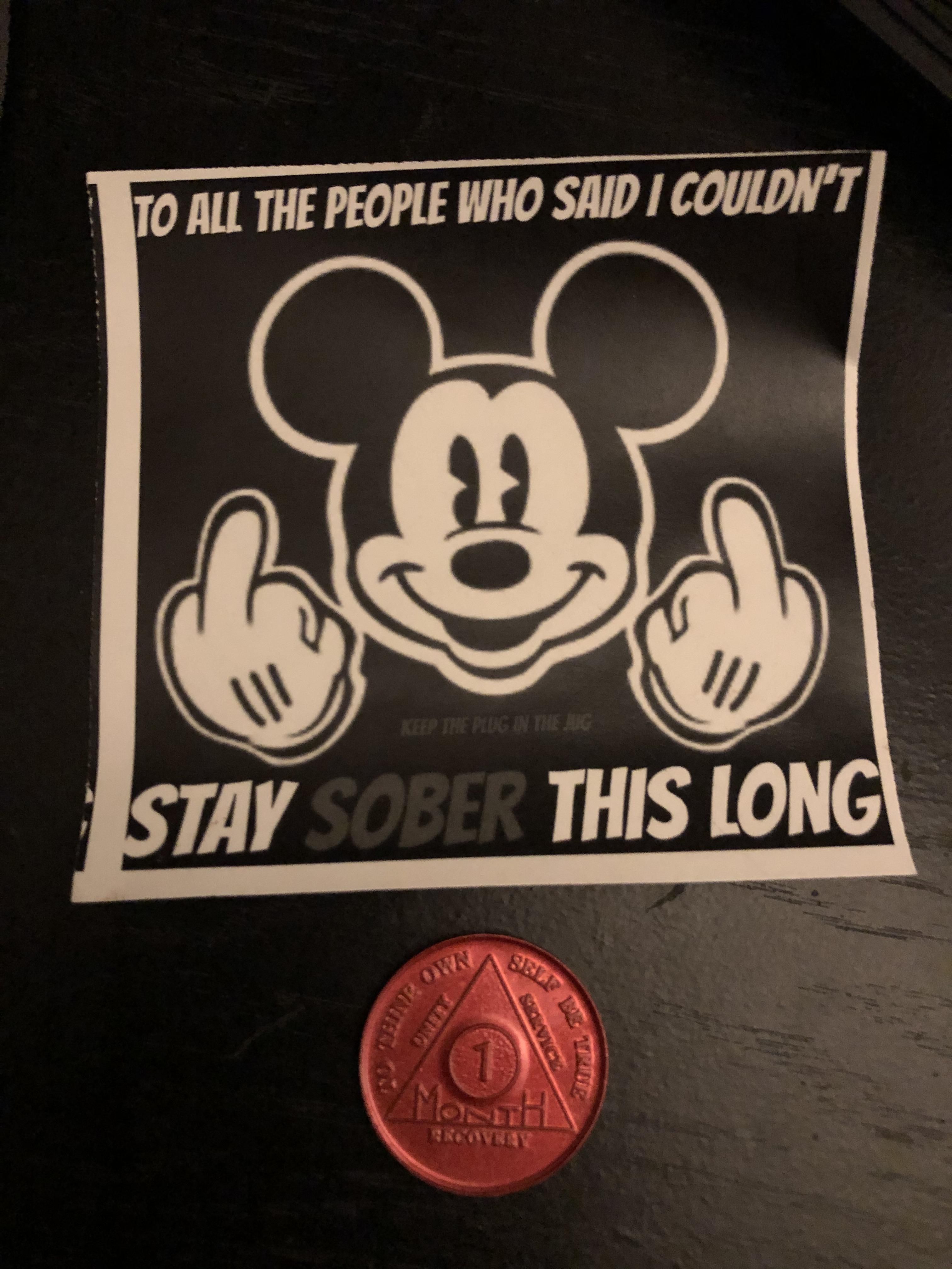 I decided to get sober during the quarantine. My 30 day chip arrived today with this message