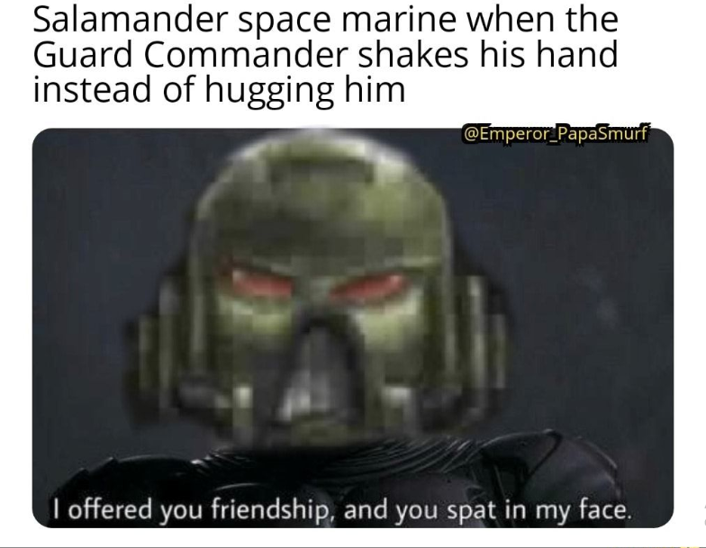 Let me embrace you guardsman ONE BRITTLE BONE AT THE TIME