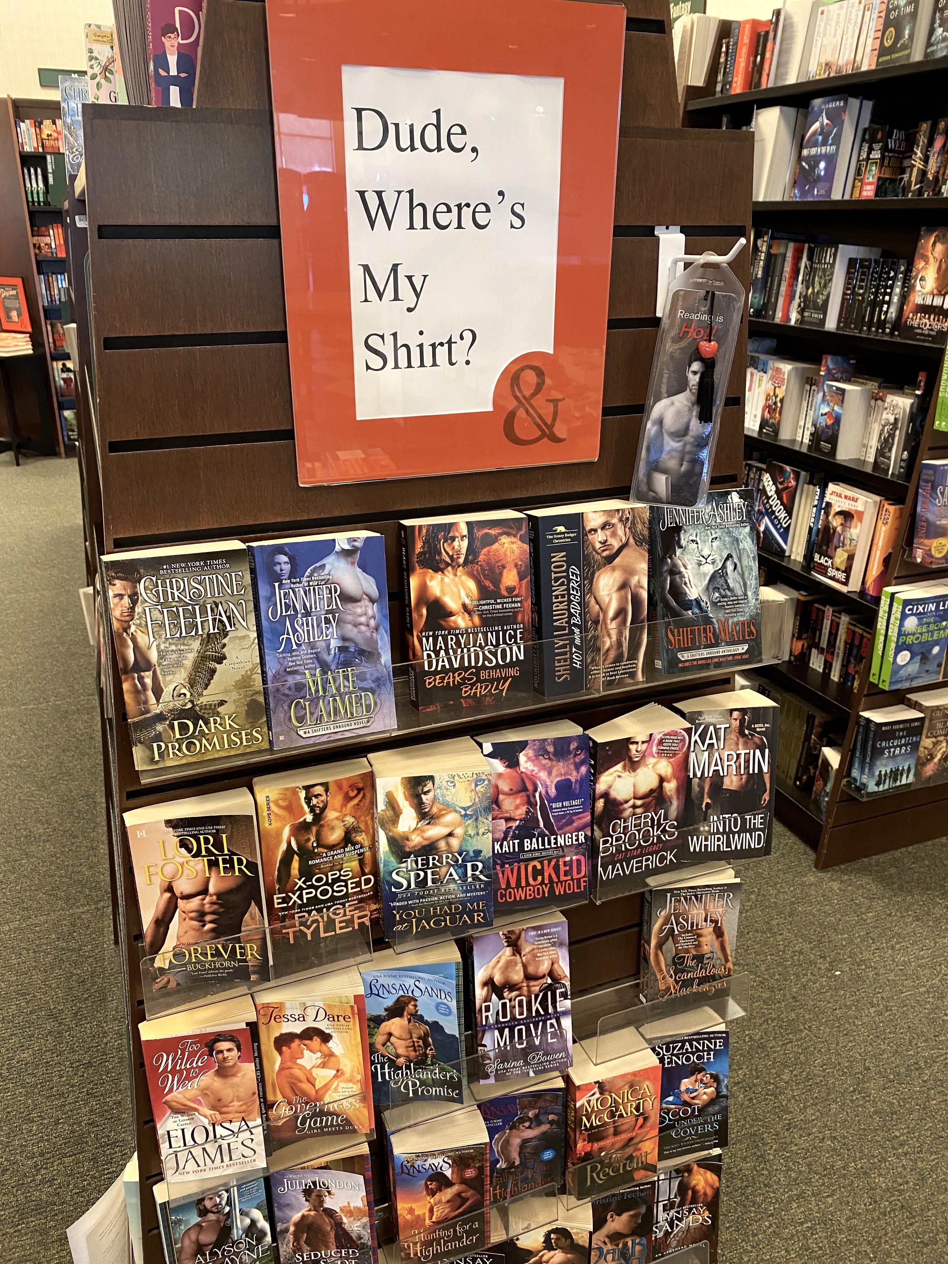 Romance display at my local Barnes & Nobles. I probably laughed too loud.