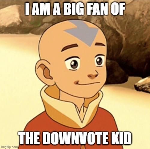 Aang the downvote kid confirmed.