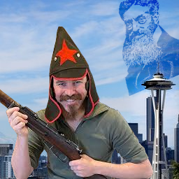 photo proof that Gun Jesus is in Seattle, defending the CHAZ & communing with John Brown's spirit