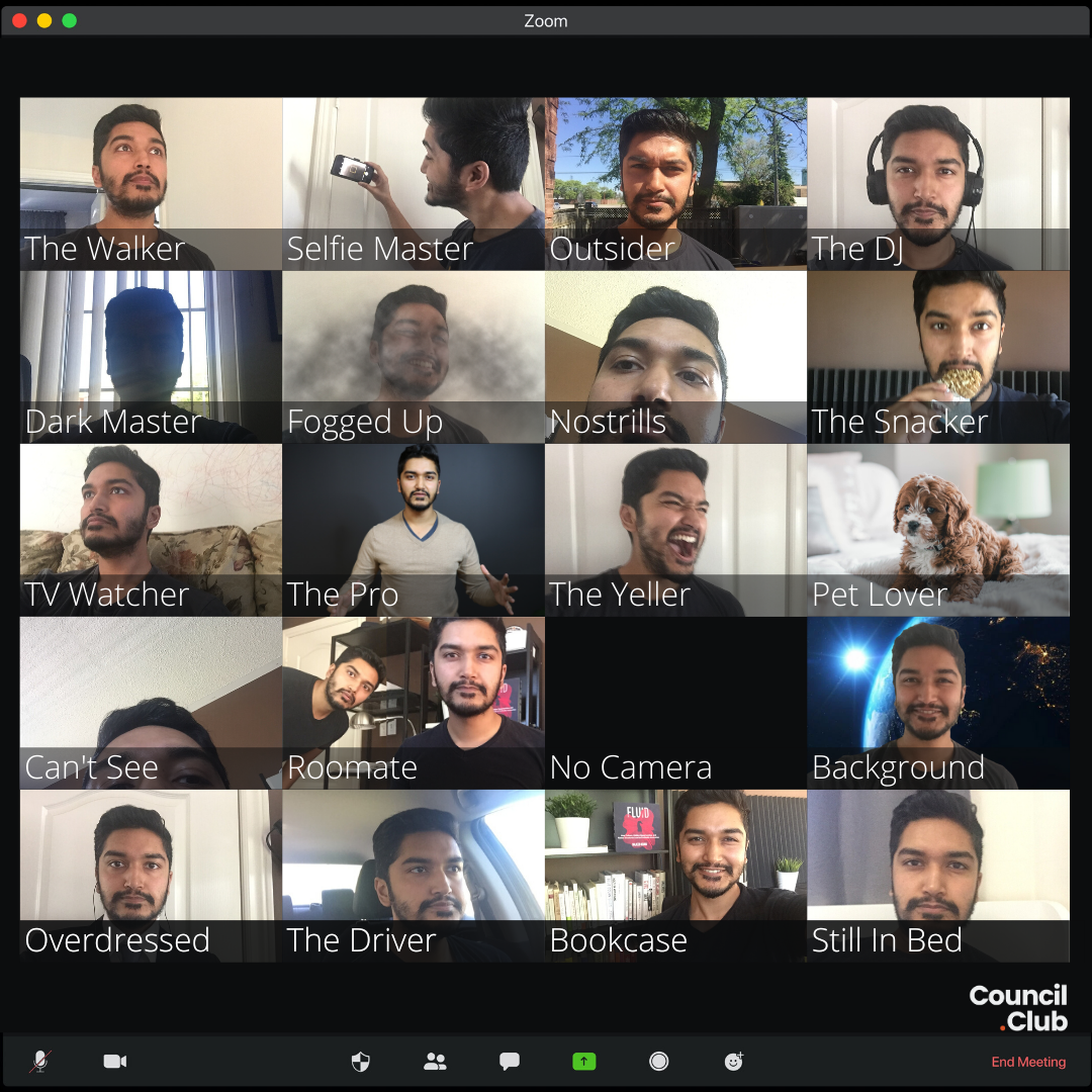 Different characters of a video call. Which one are you? Which is the worst?