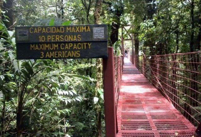 Costa Rica suspension bridge.