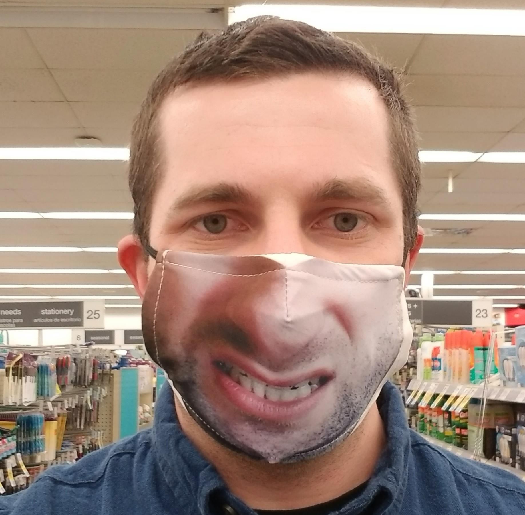 Decided to try and get one of those custom face-masks... it didn't turn out so good...