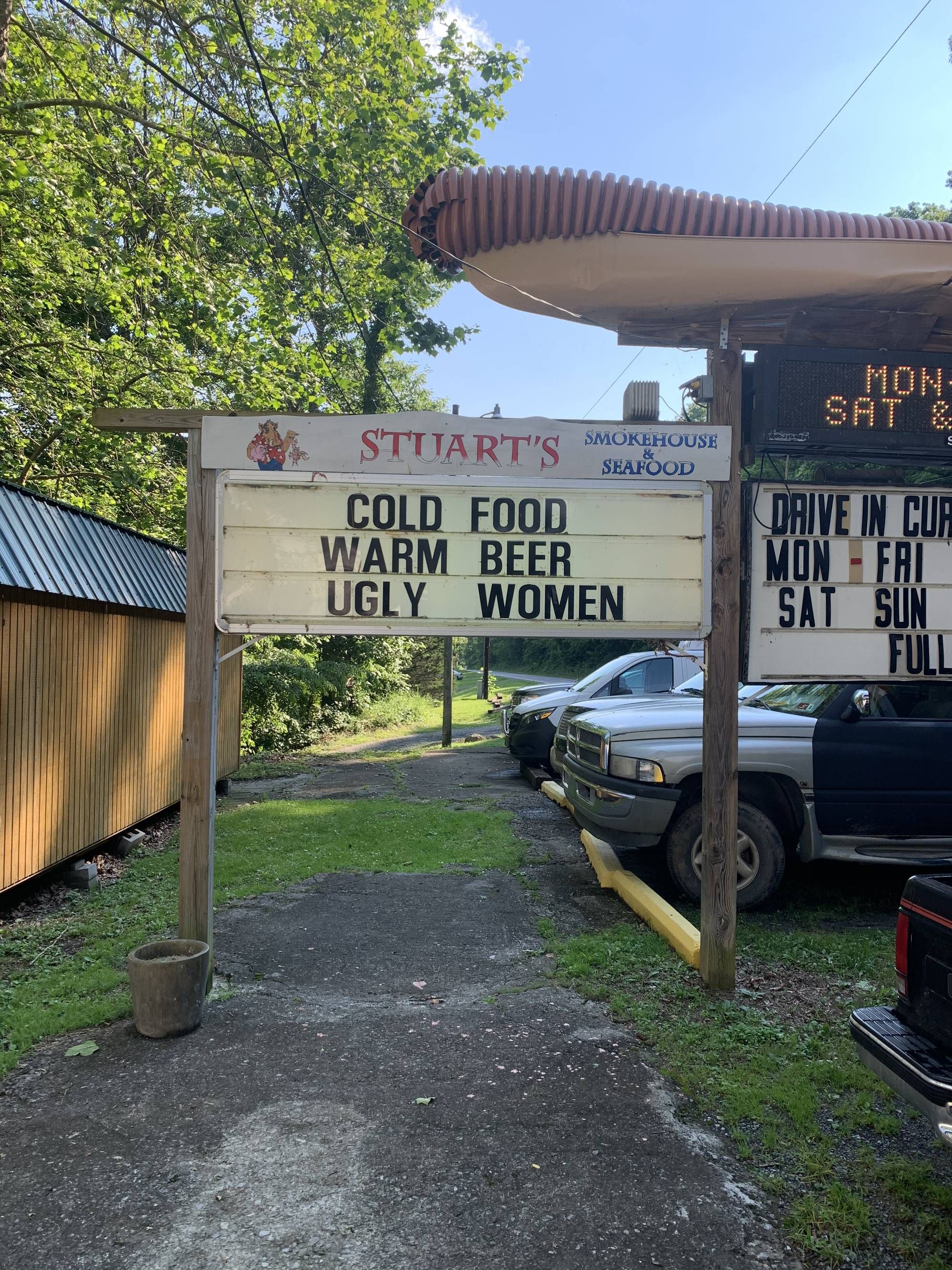 Sign at the local bar