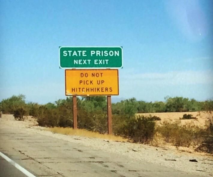 My favorite sign on the way to the Colorado River