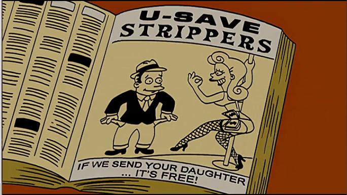 Caught this quick cut gag on an episode of the Simpsons.