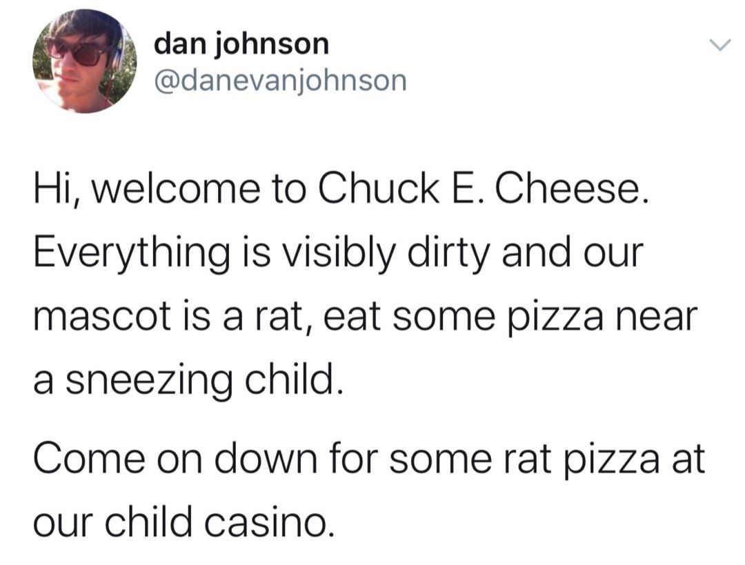Come enjoy our rat Pizza