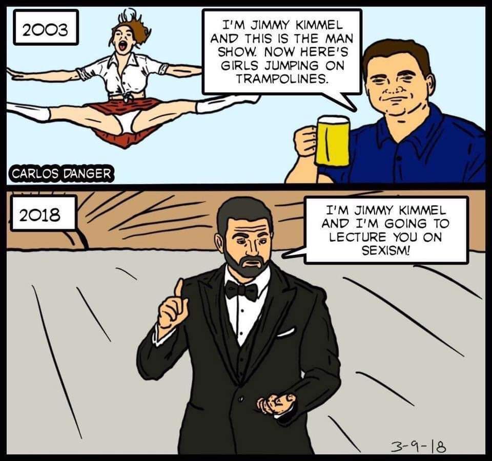 Jimmy Kimmel then and now