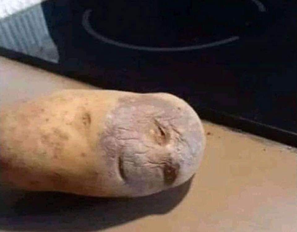 I don't know if I should cook this potato, or take it to the hospital.