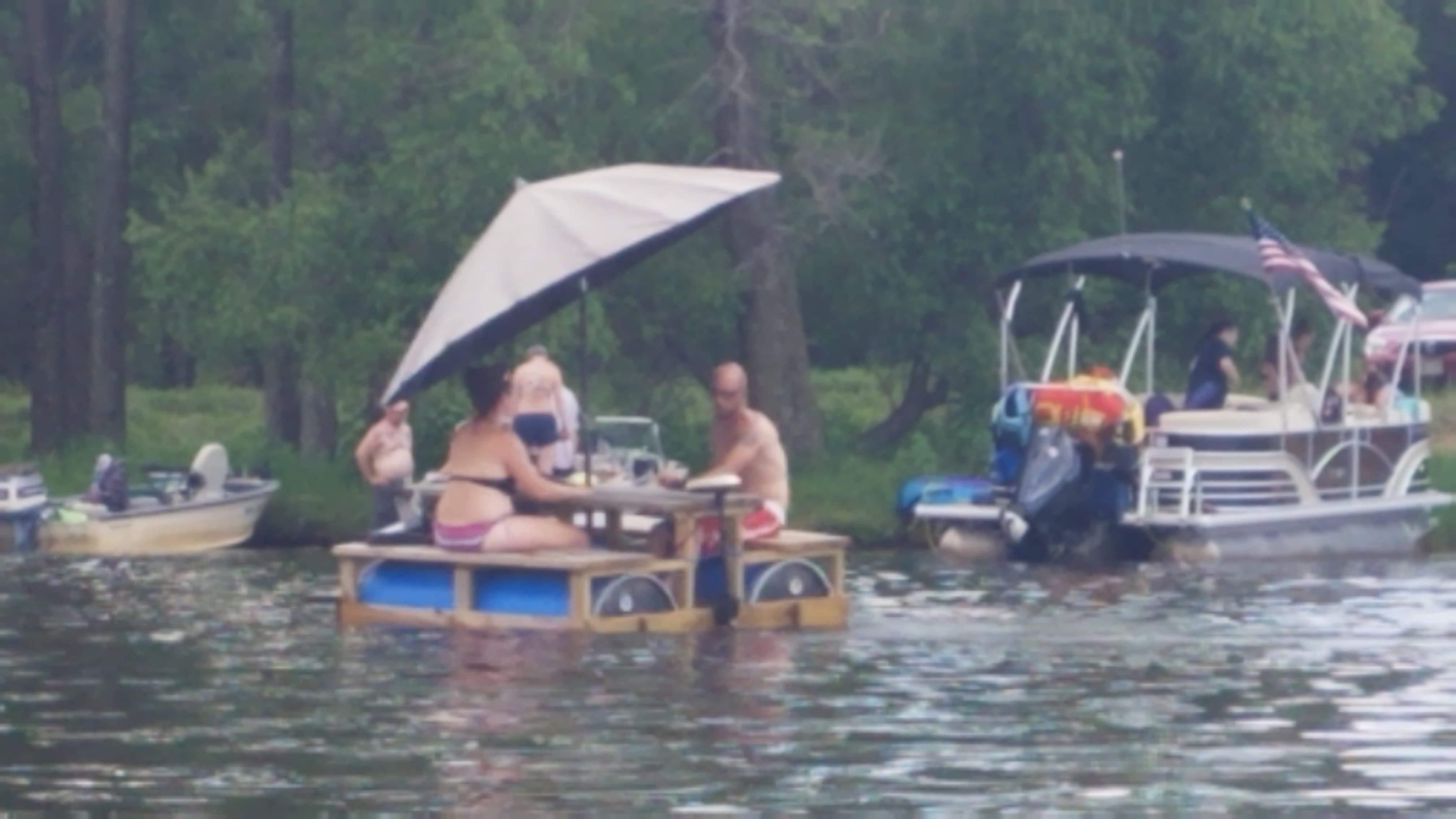 If you made a pontoon boat out of a picnic table, complete with umbrella... you might be a redneck.