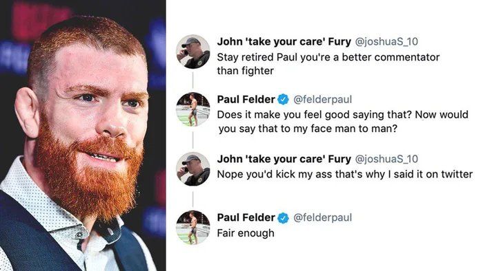 Interaction between Paul Felder and a Fight Fan.