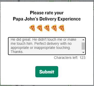 Touch less delivery feedback