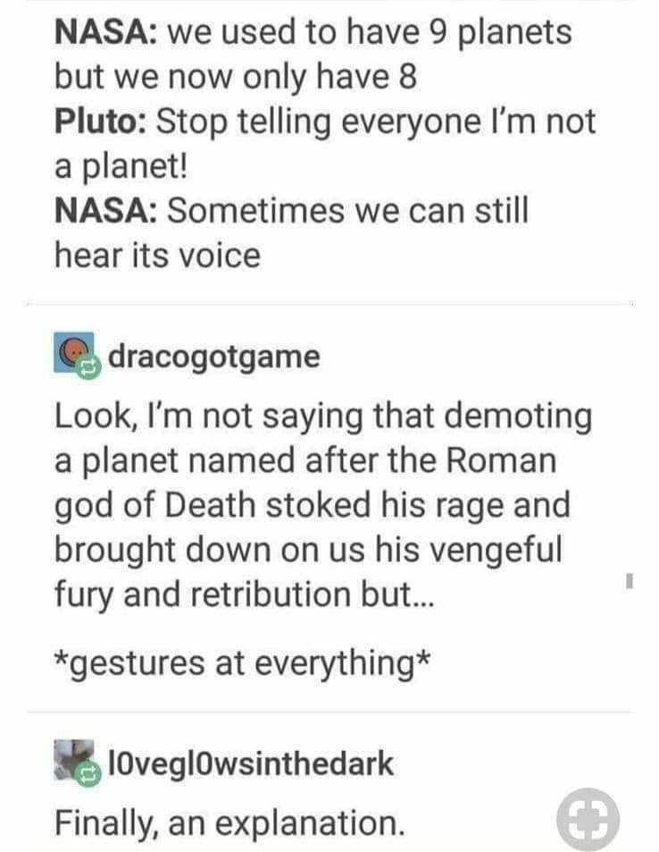 Get over it Pluto