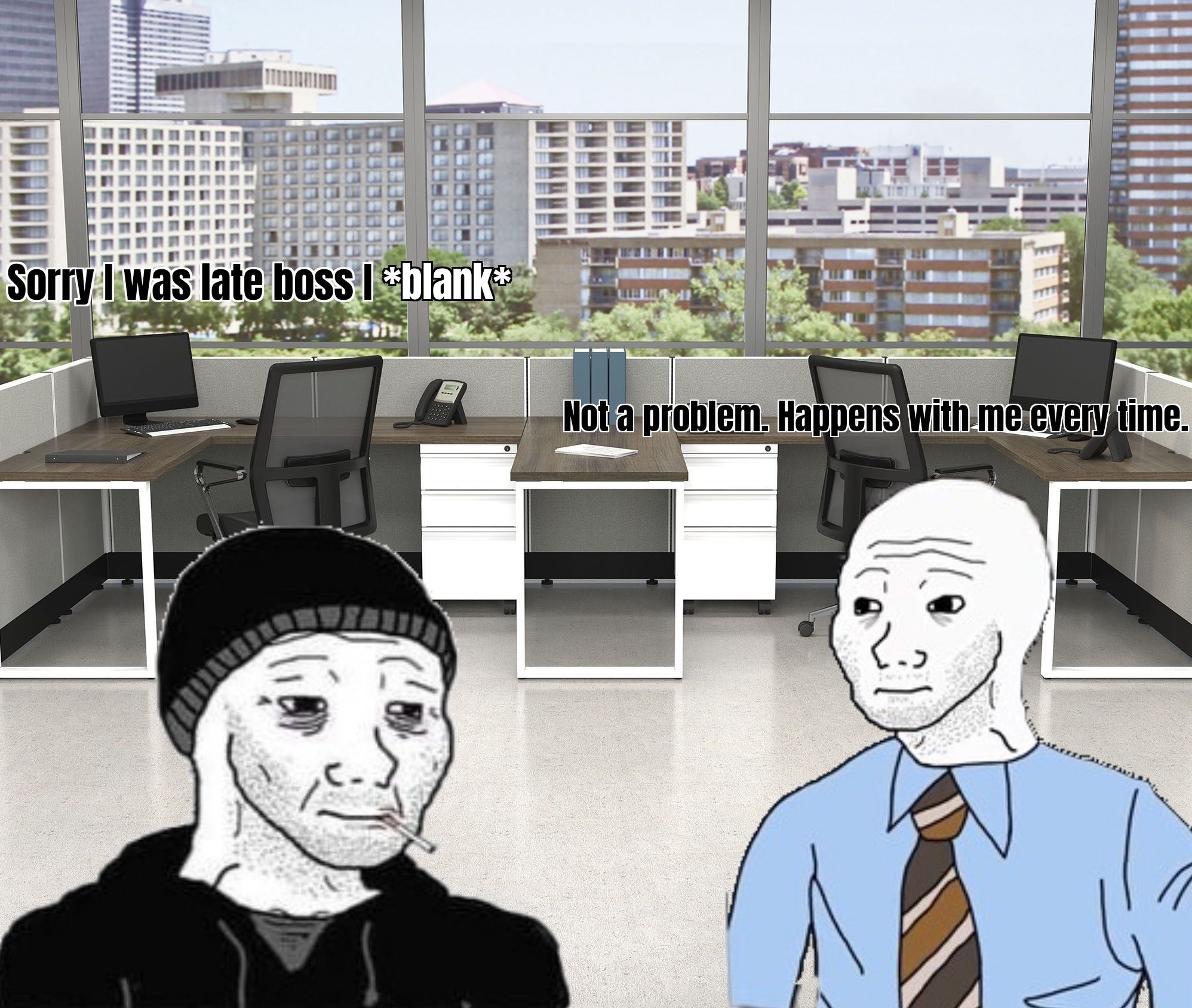 Why did he late? (BLANK)