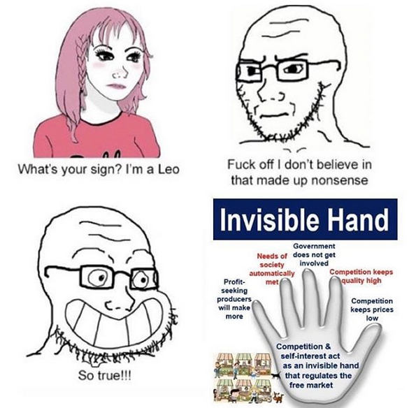 It's literally an invisible hand, you can't make this shit up.