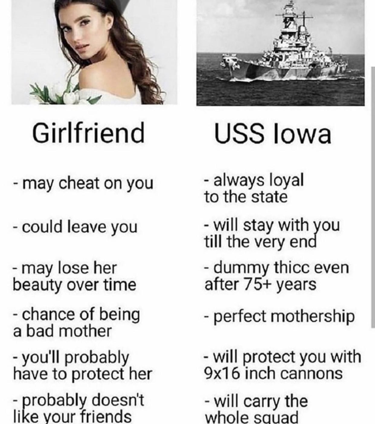 USS Iowa > a girlfriend