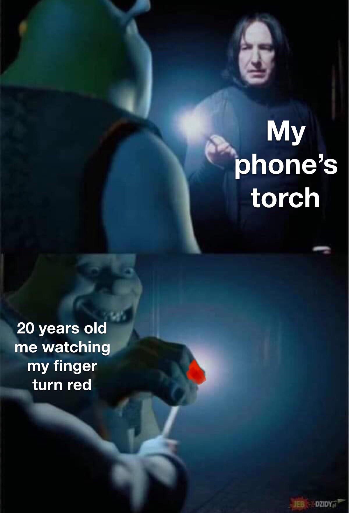 Haha finger goes red