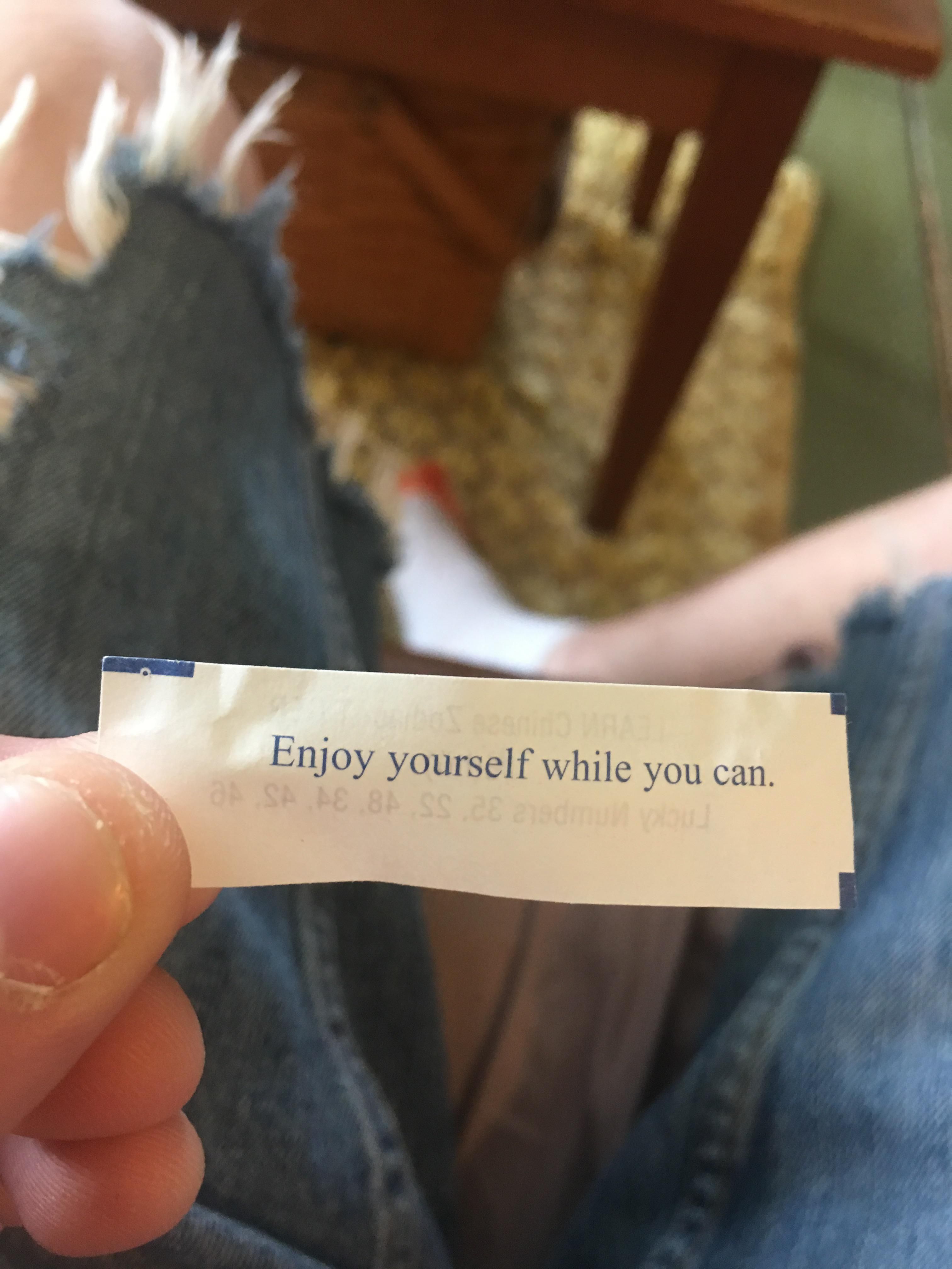 Did my fortune cookie just threaten me?