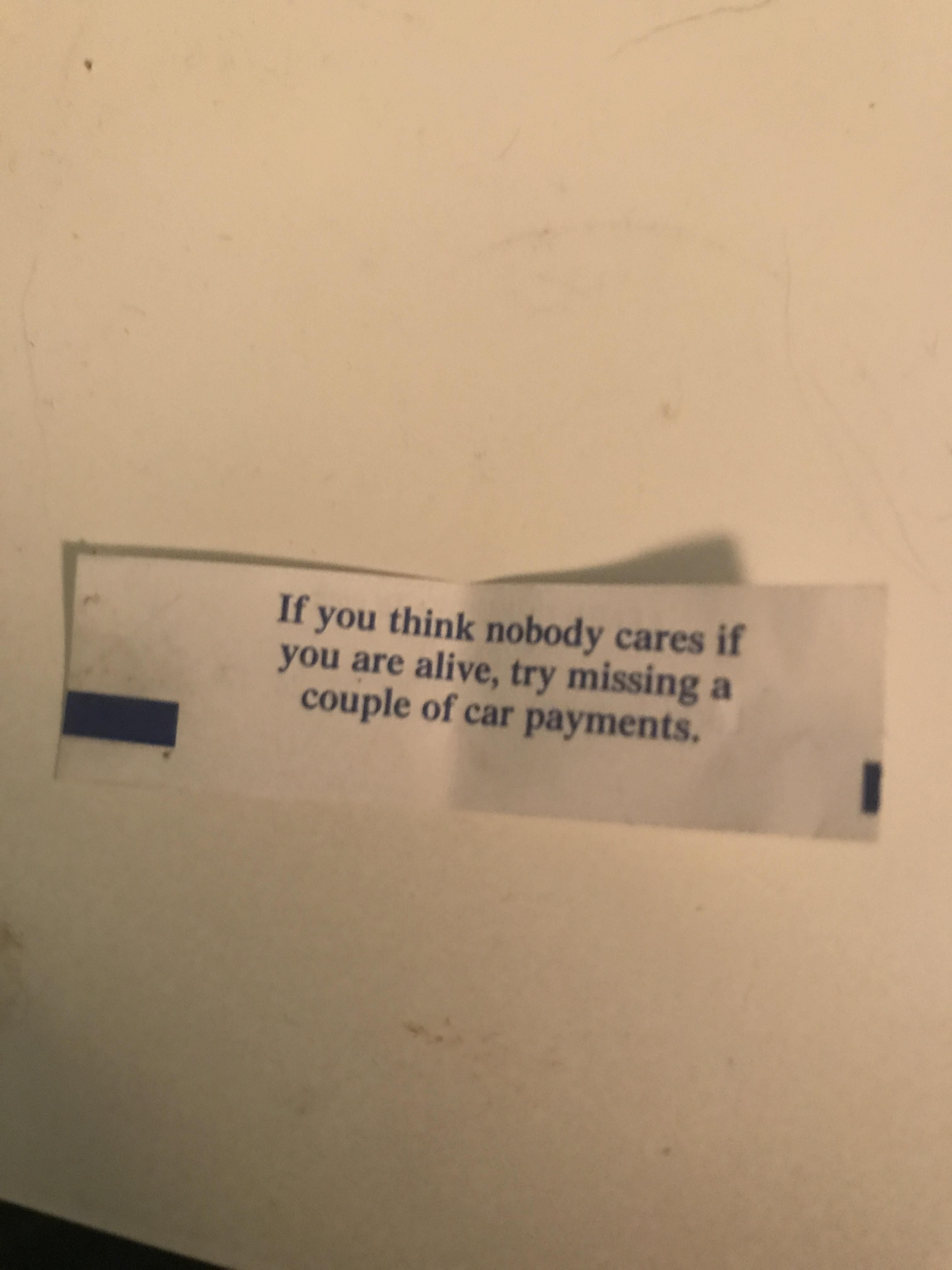 My fortune cookie paper