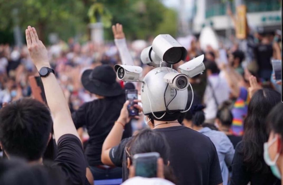 This protester for democracy in Bangkok yesterday.