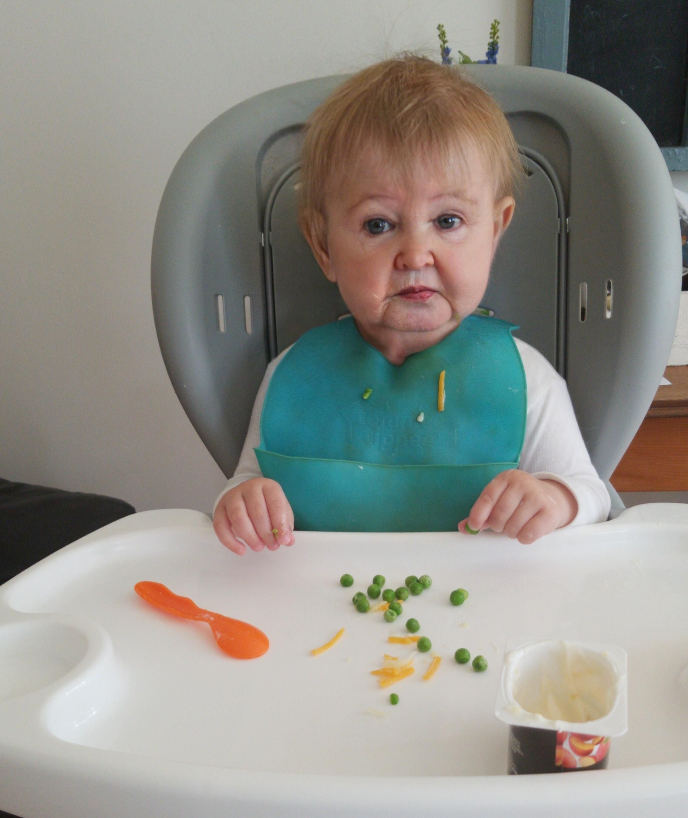 Grandma won't eat her peas...
